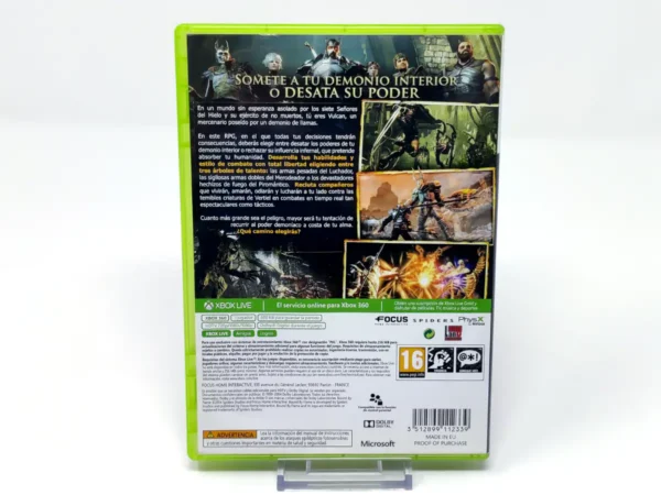 Parte trasera de Bound by Flame (ESP) para XBOX 360, edición PAL España
