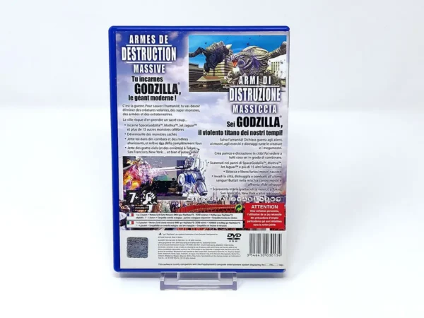Parte trasera de Godzilla: Save the Earth (FRA) para PlayStation 2, edición PAL Francia