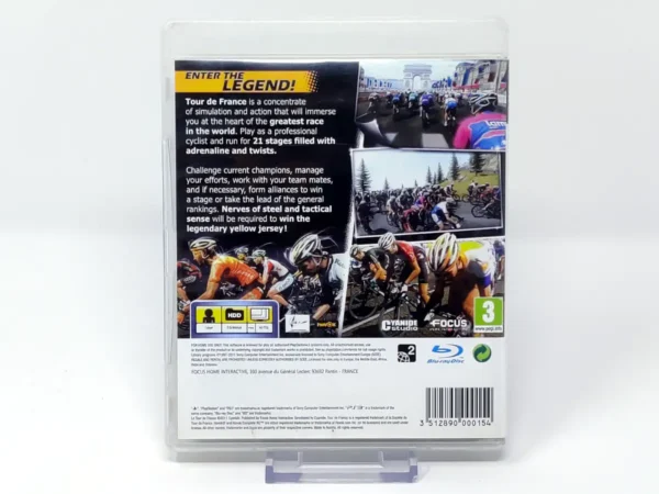 Parte trasera de Le Tour de France (UK) para PlayStation 3, edición PAL UK