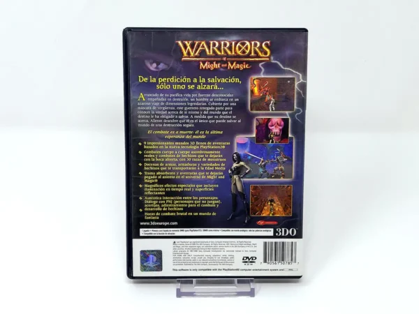 Parte trasera de Warriors of Might and Magic (ESP) para PlayStation 2, edición PAL España