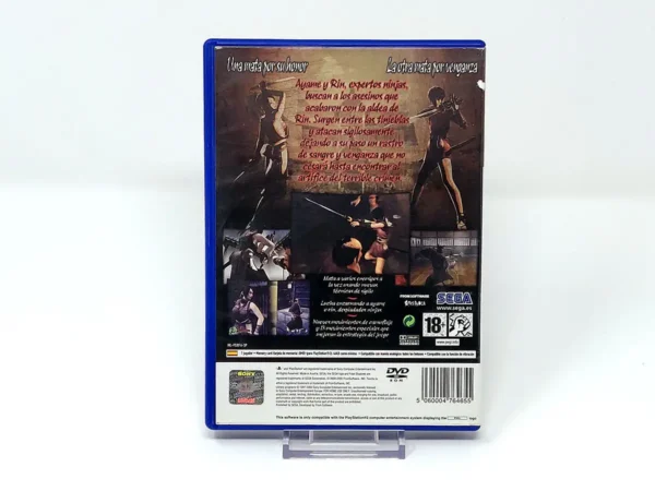 Parte trasera de Tenchu: Fatal Shadows (ESP) para PlayStation 2, edición PAL España