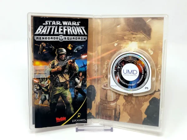 Interior del juego Star Wars: Battlefront - Renegade Squadron (ESP) para PSP con disco y manual