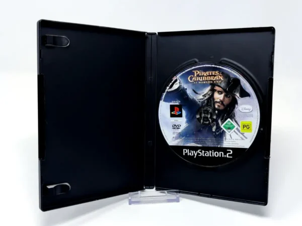 Interior del juego Piratas del Caribe: En el fin del mundo (ESP) (Rebajado) para PlayStation 2 con disco y manual