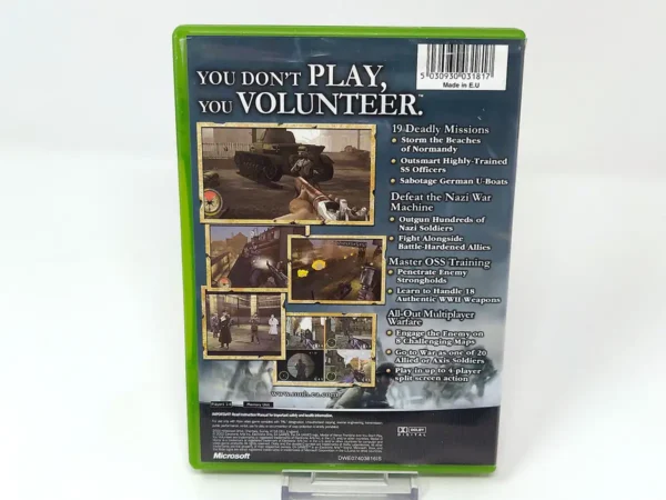 Parte trasera de Medal of Honor: Frontline (UK) para XBOX, edición PAL UK