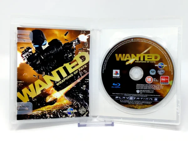 Interior del juego Wanted: Weapons of Fate (ESP) para PlayStation 3 con disco y manual