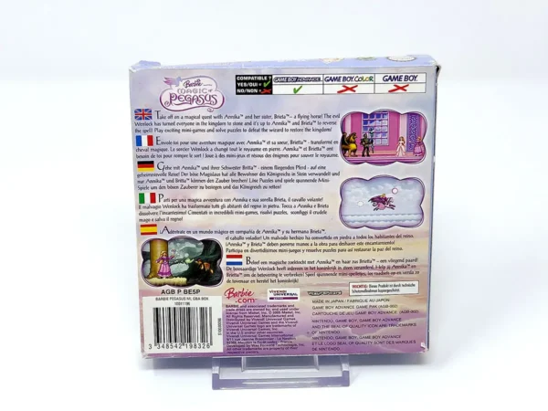 Parte trasera de Barbie and the Magic of Pegasus (ESP) para Nintendo Game Boy Advance, edición PAL España
