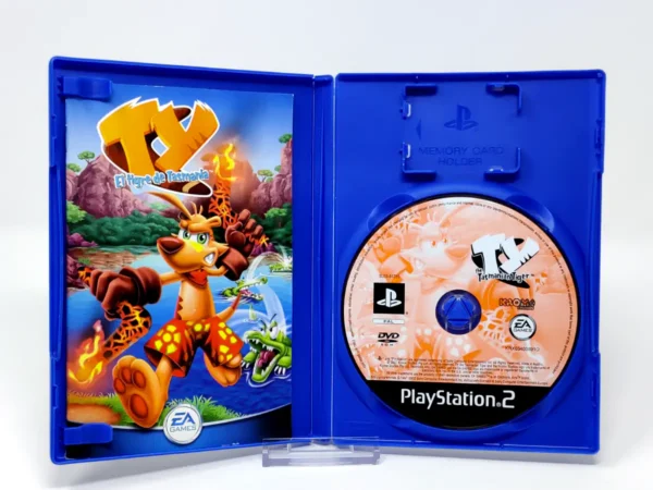 Interior del juego TY El Tigre de Tasmania (ESP) para PlayStation 2 con disco y manual