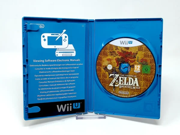 Interior del juego The Legend of Zelda: Breath of the Wild (ESP) para Nintendo Wii U con disco y manual
