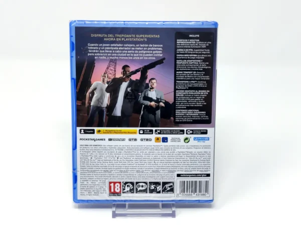 Parte trasera de Grand Theft Auto V (ESP) (Precintado) para PlayStation 5, edición PAL España