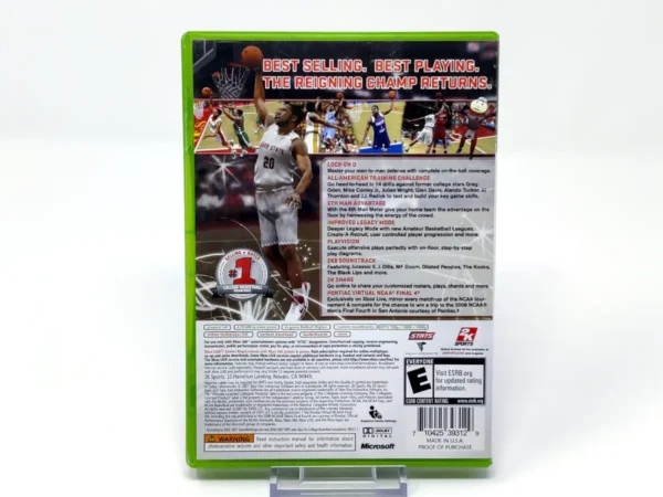 Parte trasera de College Hoops 2K8 (USA) para XBOX 360, edición NTSC USA