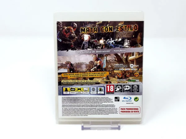 Parte trasera de Bulletstorm (ESP) (Promo) para PlayStation 3, edición PAL España