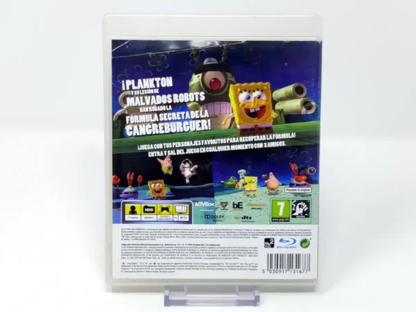 Parte trasera de Bob Esponja: La Venganza de Plankton (ESP) (Rebajado) para PlayStation 3, edición PAL España