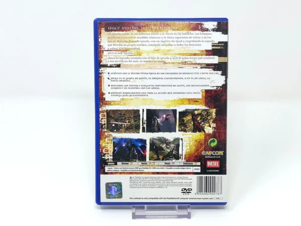 Parte trasera de Devil May Cry 2 (ESP) para PlayStation 2, edición PAL España