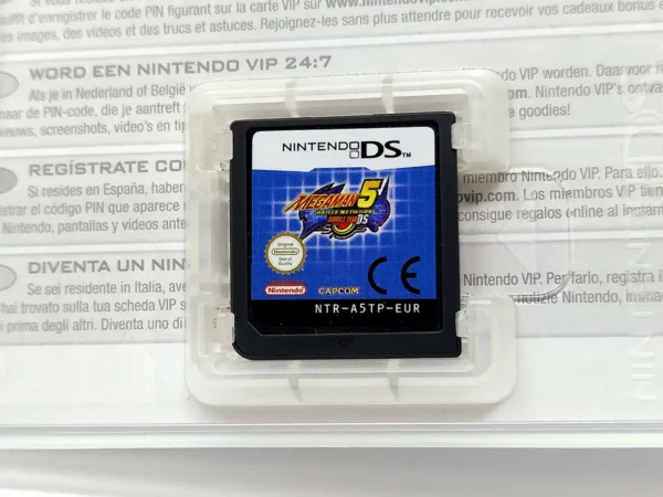 Lateral de la caja de Mega Man Battle Network 5: Double Team DS (ESP) para Nintendo DS