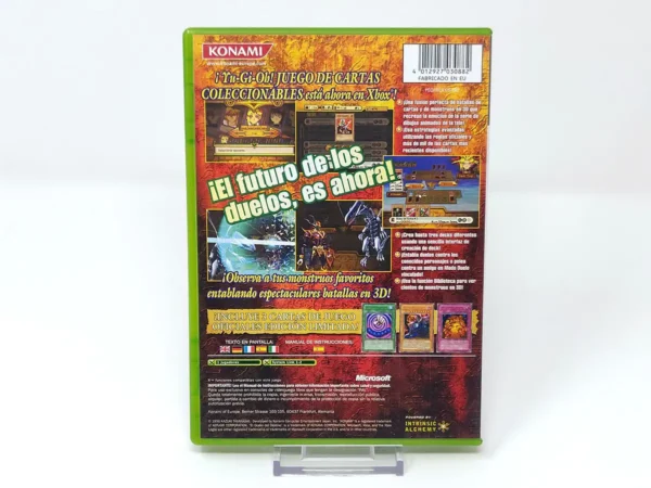 Parte trasera de Yu-Gi-Oh! El Ocaso del Destino (ESP) para XBOX, edición PAL España