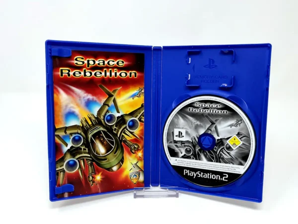 Interior del juego Space Rebellion (POR) para PlayStation 2 con disco y manual