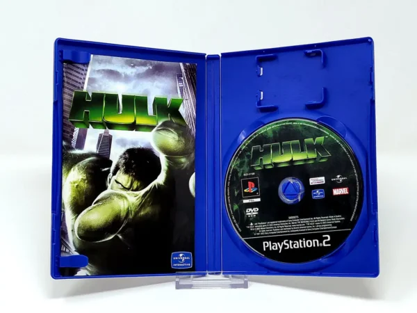 Interior del juego Hulk (UK) para PlayStation 2 con disco y manual