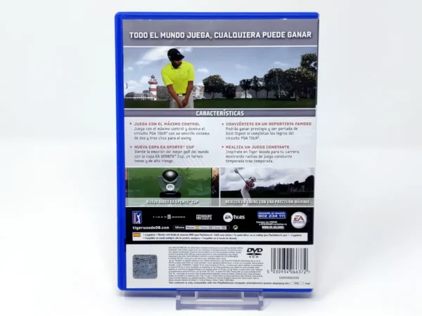 Parte trasera de Tiger Woods PGA Tour 09 (ESP) para PlayStation 2, edición PAL España