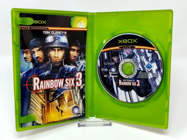 Interior del juego Tom Clancy's Rainbow Six 3 (ESP) para XBOX con disco y manual
