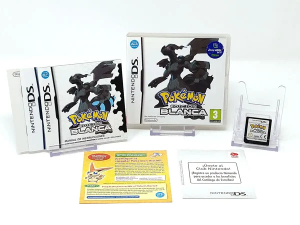 Lateral de la caja de Pokémon: Edición Blanca (ESP) para Nintendo DS