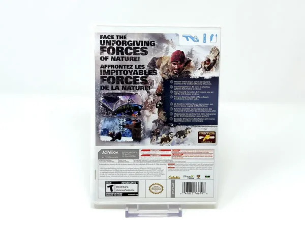 Parte trasera de Cabela's Survival: Shadows of Katmai (USA) para Nintendo Wii, edición NTSC USA