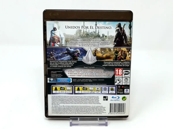 Parte trasera de Assassin's Creed: Revelations (ESP) para PlayStation 3, edición PAL España