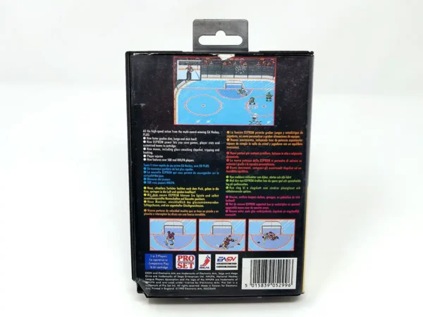 Parte trasera de NHLPA Hockey '93 (ESP) para Sega Mega Drive, edición PAL España