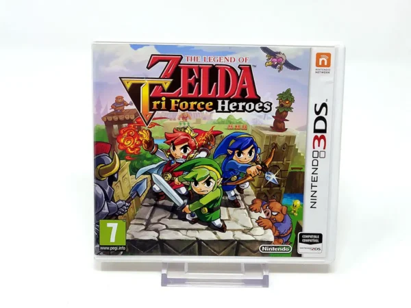 Portada de The Legend of Zelda: Tri Force Heroes (ESP) para Nintendo 3DS, edición PAL España, de segunda mano