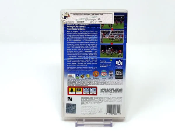 Parte trasera de PES 2009 - Pro Evolution Soccer (POR) para PSP, edición PAL Portugal
