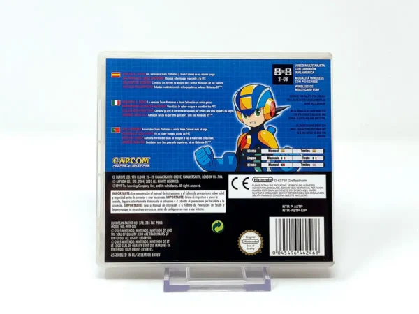 Parte trasera de Mega Man Battle Network 5: Double Team DS (ESP) para Nintendo DS, edición PAL España
