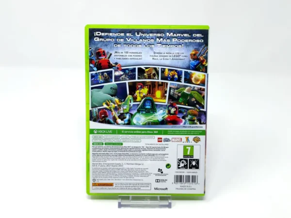 Parte trasera de LEGO Marvel Super Heroes (ESP) para XBOX 360, edición PAL España