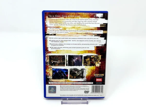 Parte trasera de Devil May Cry 2 (UK) para PlayStation 2, edición PAL UK