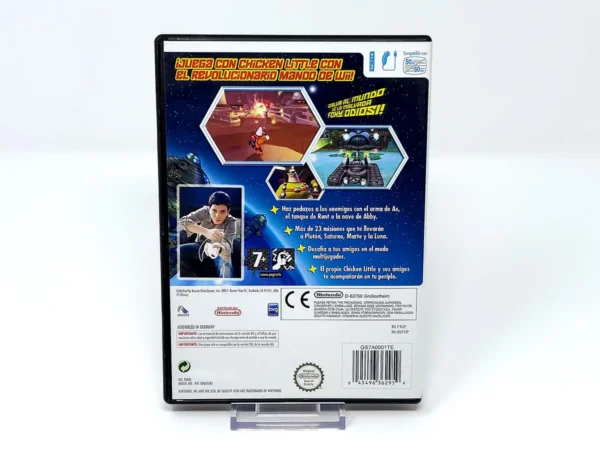 Parte trasera de Chicken Little: As en Acción (ESP) para Nintendo Wii, edición PAL España