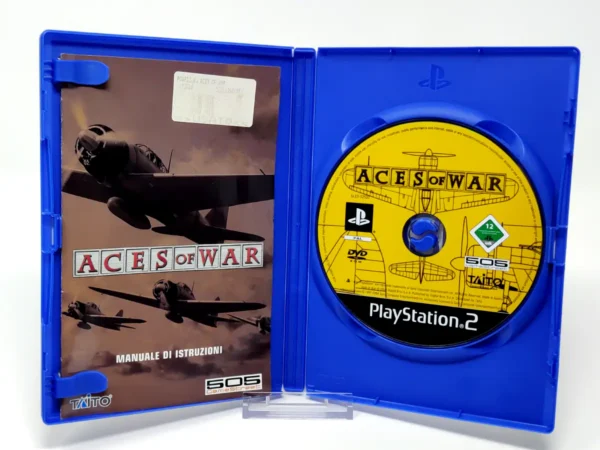 Interior del juego Aces of War (ITA) (Rebajado) para PlayStation 2 con disco y manual