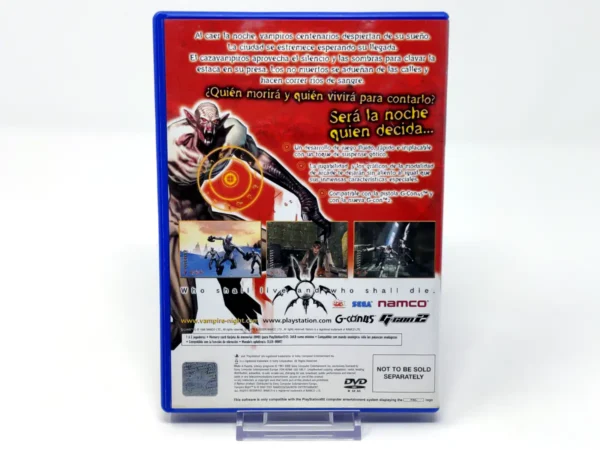 Parte trasera de Vampire Night (ESP) para PlayStation 2, edición PAL España
