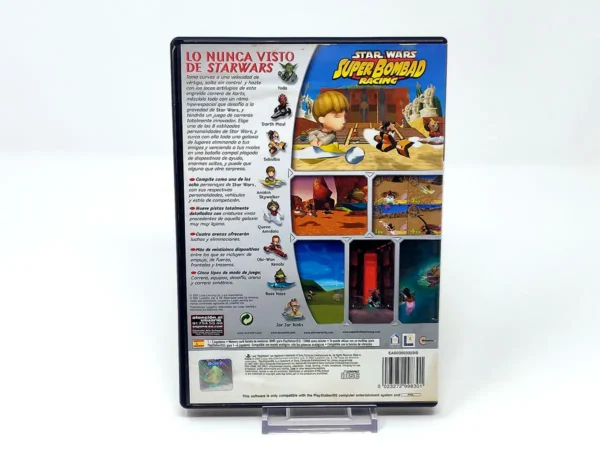 Parte trasera de Star Wars: Super Bombad Racing (ESP) para PlayStation 2, edición PAL España
