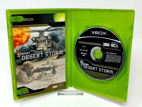 Interior del juego Conflict: Desert Storm (UK) para XBOX con disco y manual