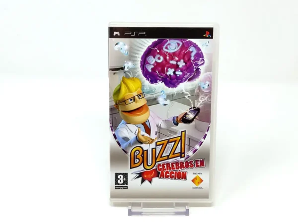 Portada de Buzz! Cerebros en Acción (ESP) (Promo) para PSP, edición PAL España, de segunda mano
