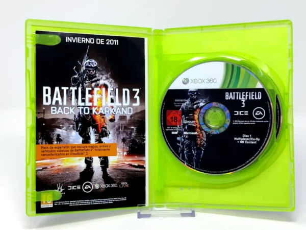 Interior del juego Battlefield 3 (ESP) (Rebajado) para XBOX 360 con disco y manual