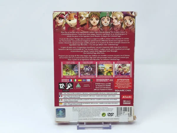 Parte trasera de Unlimited Saga (ESP) para PlayStation 2