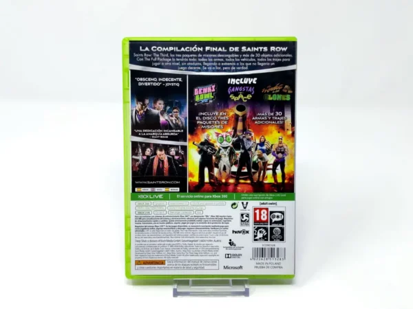 Parte trasera de Saints Row: The Third: The Full Package (ESP) (Classics) para XBOX 360, edición PAL España