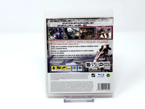 Parte trasera de Unreal Tournament III (ESP) para PlayStation 3, edición PAL España