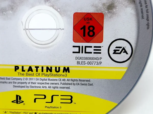 Parte trasera de Battlefield: Bad Company 2 (ESP) (Platinum) (Rebajado) para PlayStation 3, edición PAL España