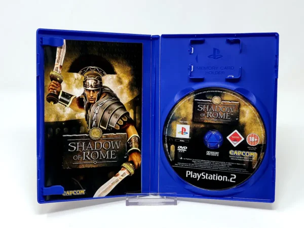 Interior del juego Shadow of Rome (ESP) para PlayStation 2 con disco y manual