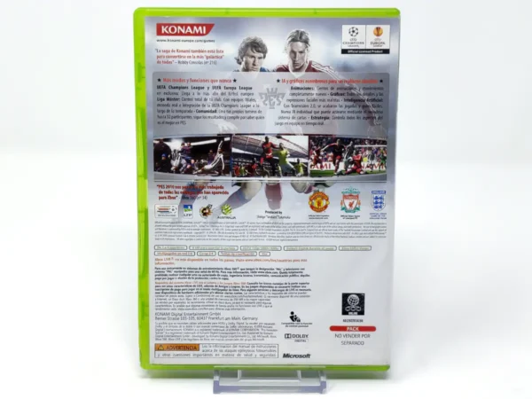 Parte trasera de PES 2010: Pro Evolution Soccer (ESP) (v2) para XBOX 360, edición PAL España