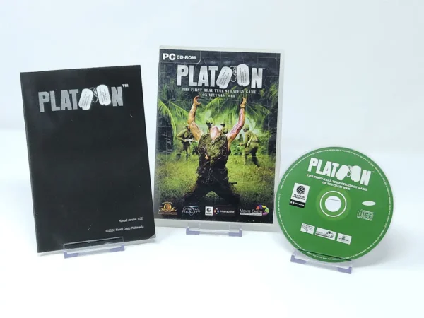 Interior del juego Platoon (ESP) para PC con disco y manual