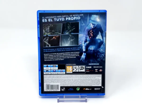 Parte trasera de Murdered: Soul Suspect (ESP) para PlayStation 4, edición PAL España