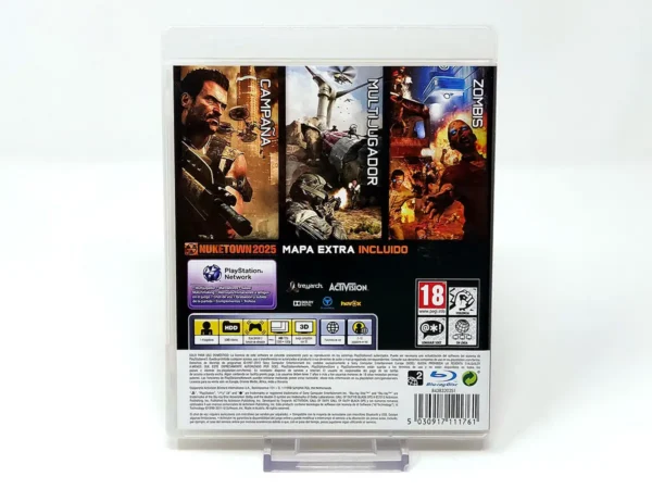 Parte trasera de Call of Duty: Black Ops II (ESP) (v1) para PlayStation 3, edición PAL España