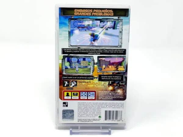 Parte trasera de Ratchet & Clank: El Tamaño Importa (ESP) para PSP, edición PAL España