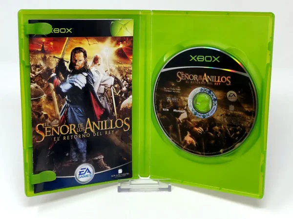 Interior del juego El Señor de los Anillos: El Retorno del Rey (ESP) para XBOX con disco y manual